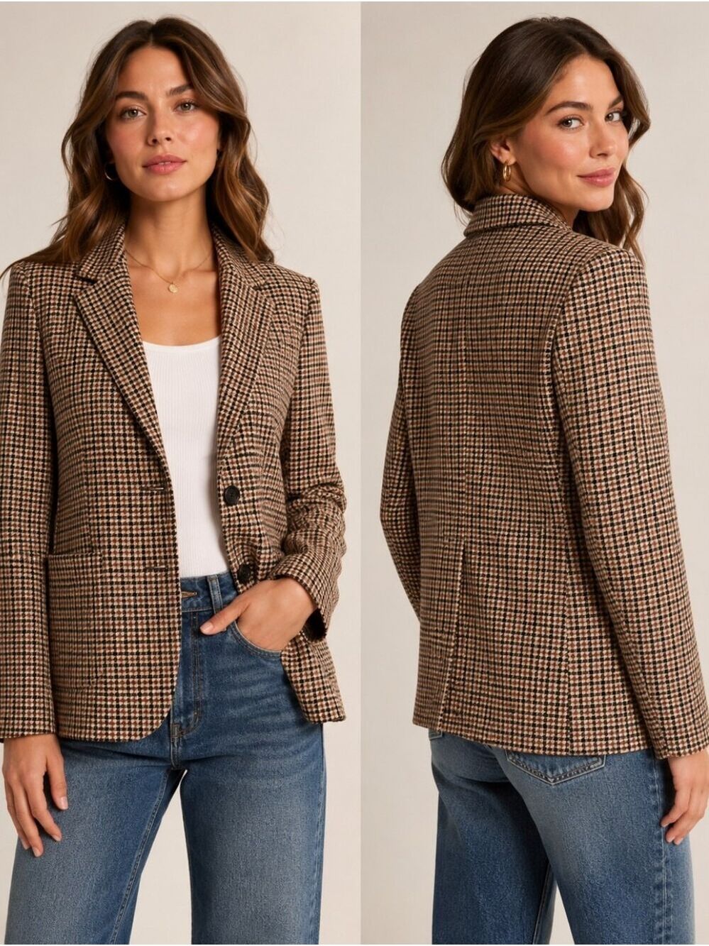 Abercrombie & Fitch Plaid Blazer Old Money Academia Office Chic Jacket Small - Picture 3 of 12